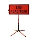 Roll Up Sign & Stand - 48" x 30" End Road Work Reflective Roll Up Traffic Sign